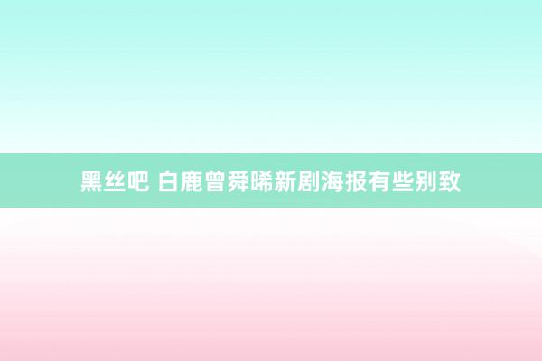 黑丝吧 白鹿曾舜晞新剧海报有些别致