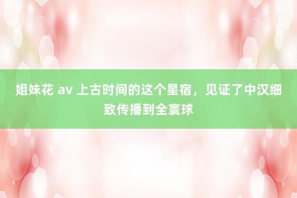 姐妹花 av 上古时间的这个星宿，见证了中汉细致传播到全寰球