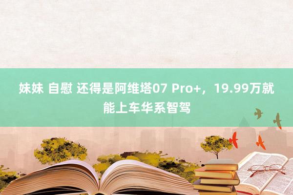 妹妹 自慰 还得是阿维塔07 Pro+，19.99万就能上车华系智驾