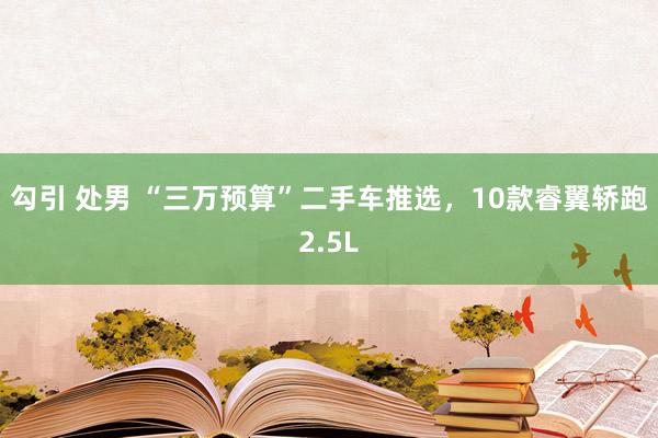 勾引 处男 “三万预算”二手车推选，10款睿翼轿跑2.5L