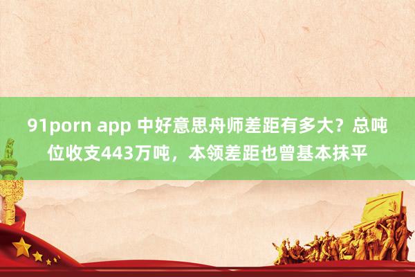 91porn app 中好意思舟师差距有多大？总吨位收支443万吨，本领差距也曾基本抹平