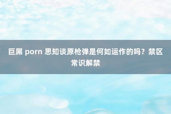 巨屌 porn 思知谈原枪弹是何如运作的吗？禁区常识解禁