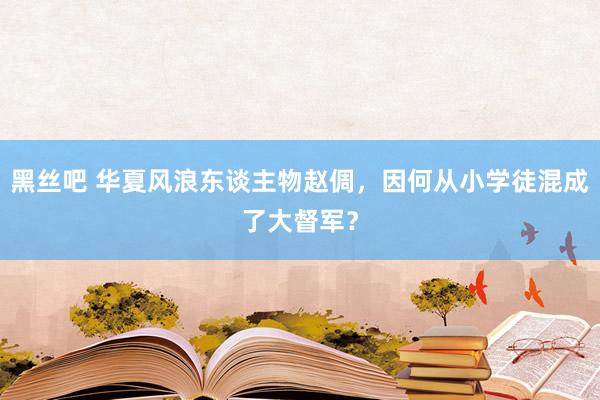 黑丝吧 华夏风浪东谈主物赵倜，因何从小学徒混成了大督军？